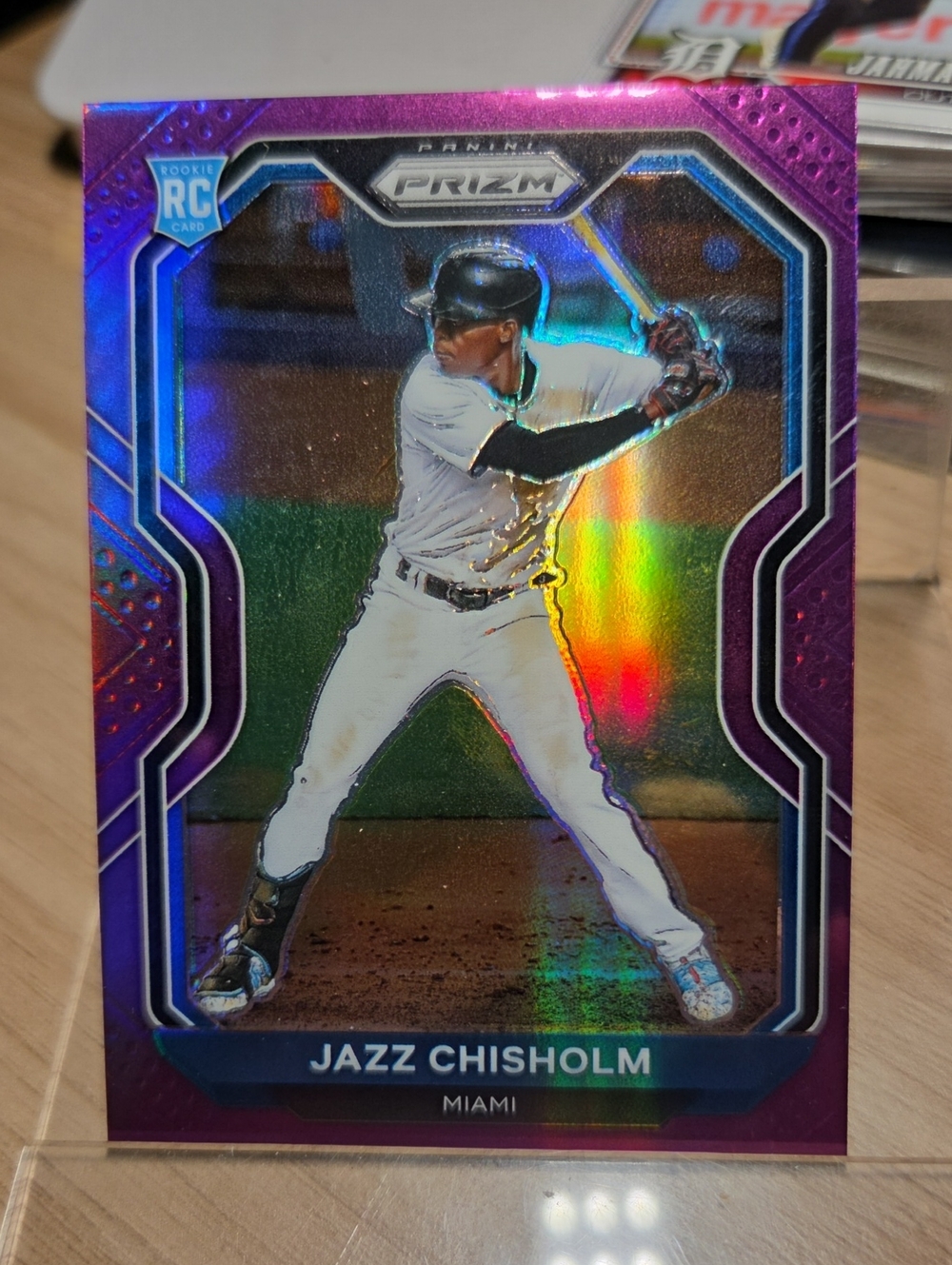 2021 Panini Prizm Purple Jazz Chisholm Miami Rookie Card